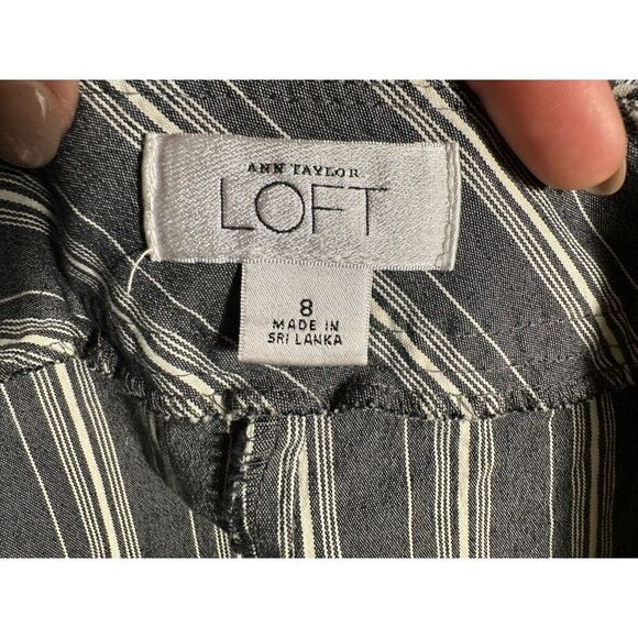 y2k loft blue white vintage striped preppy shorts fit like size 4 - Picture 5 of 6